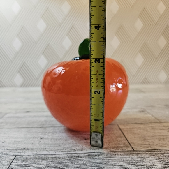 Art Glass Murano Style Hand Blown Glass Orange - Picture 5 of 6